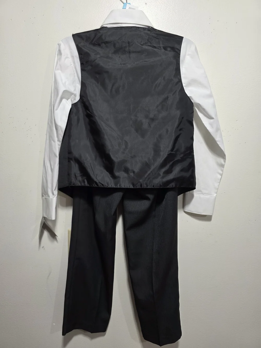 NWT! Van Heusen Boys Black Vest Set Size 8 Regular 4-Piece Suit Outfit
